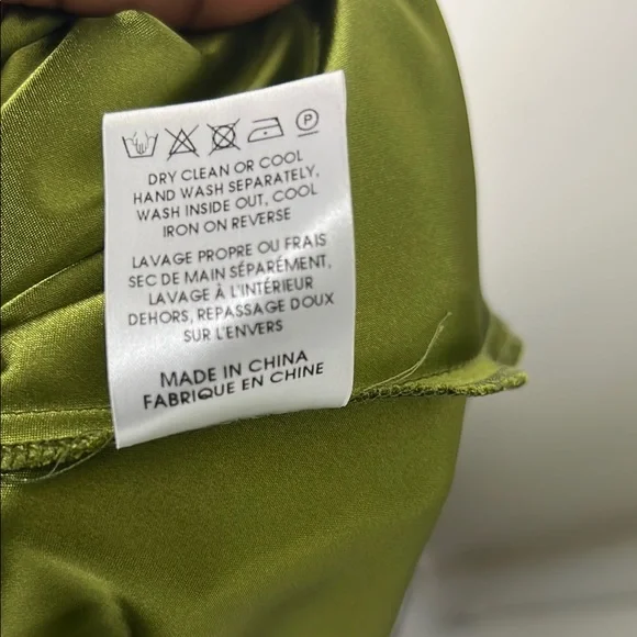 Vintage Jacques Vert 26% Silk Blend Brocade Floral Green Slip Skirt Size 14 - Picture 11 of 13